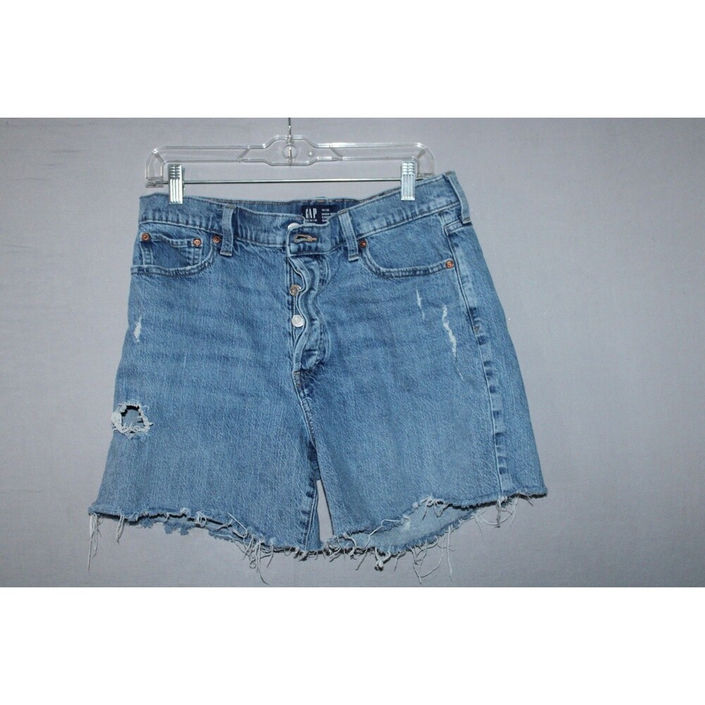 GAP Cheeky Shorts High Rise Size 14/32 Medium Wash Button Fly